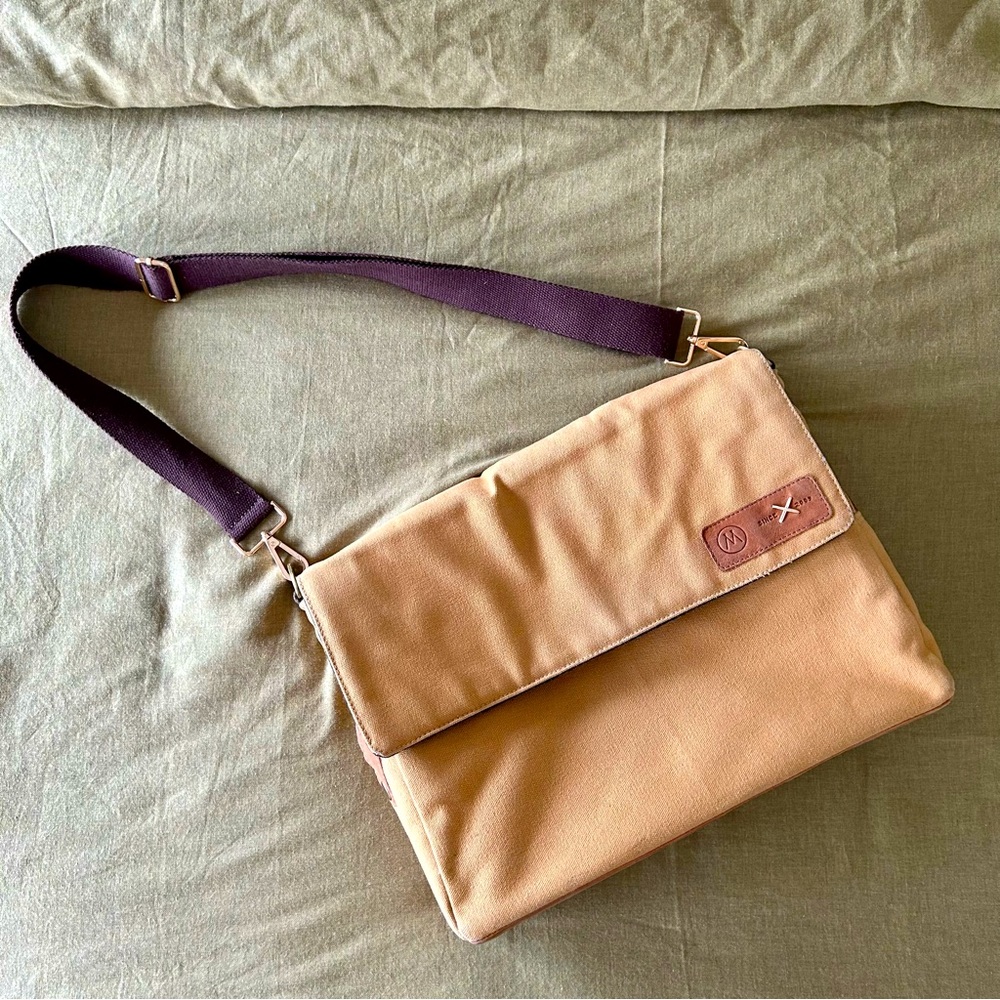 Tan Shoulder Bag. Made in Uganda